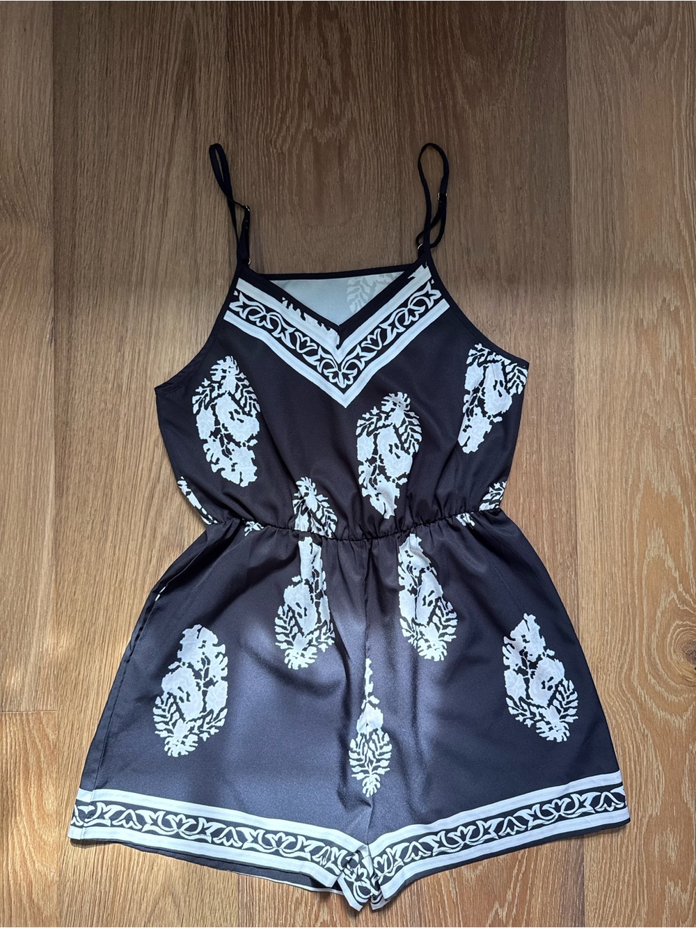 Cupshe Black & White Swim Coverup Romper